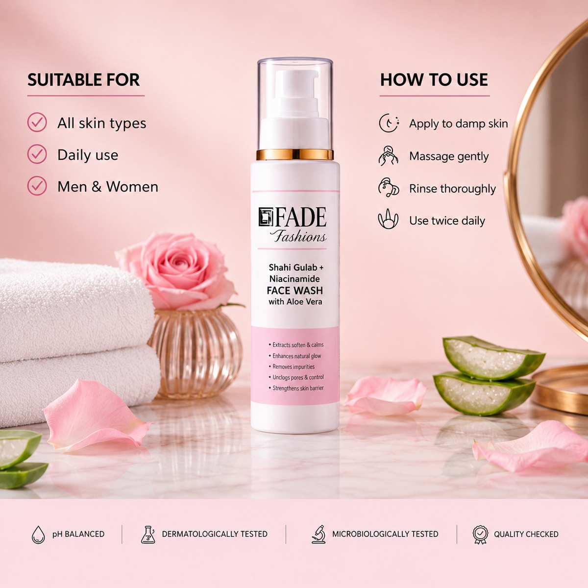 fadefashions.com FADE FASHIONS Glow & Hydrate Skincare Duo: Brightening Cleanser & Face Serum (2-Piece Kit) (2 Items in the set)