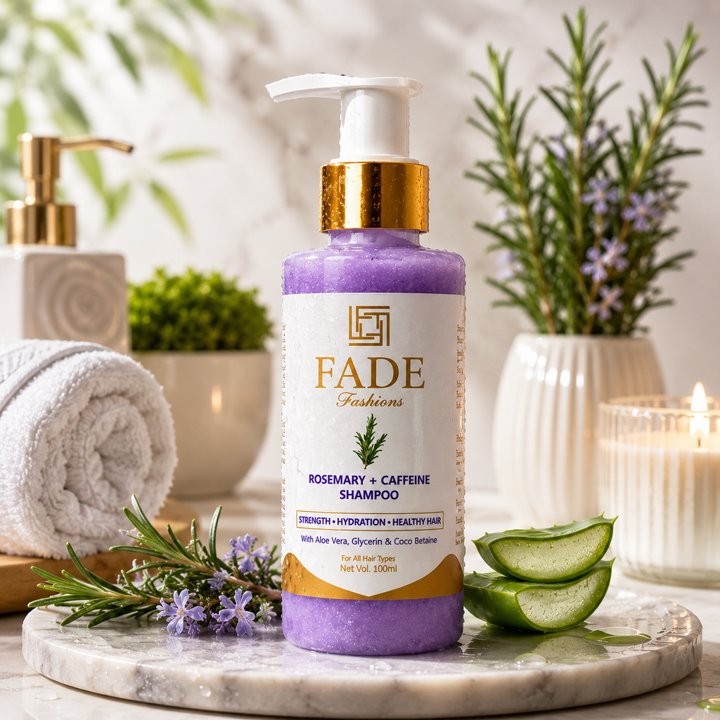 fadefashions.com Rosemary & Caffeine Shampoo | Helps Reduce Hair Fall | Gentle Daily Cleansing | (100 ml)