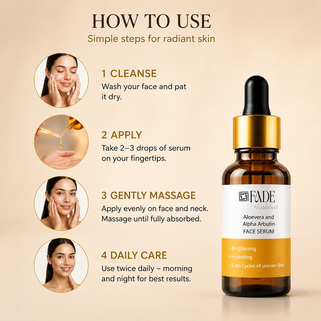 Fade Fashion 15 ml Face Serum with Vitamin C Serum, Niacinamide Serum & Hyaluronic Acid for Glowing Skin, Dark Spot Remover, Acne Marks, Anti Aging, Moisturizing Skincare for Women Men