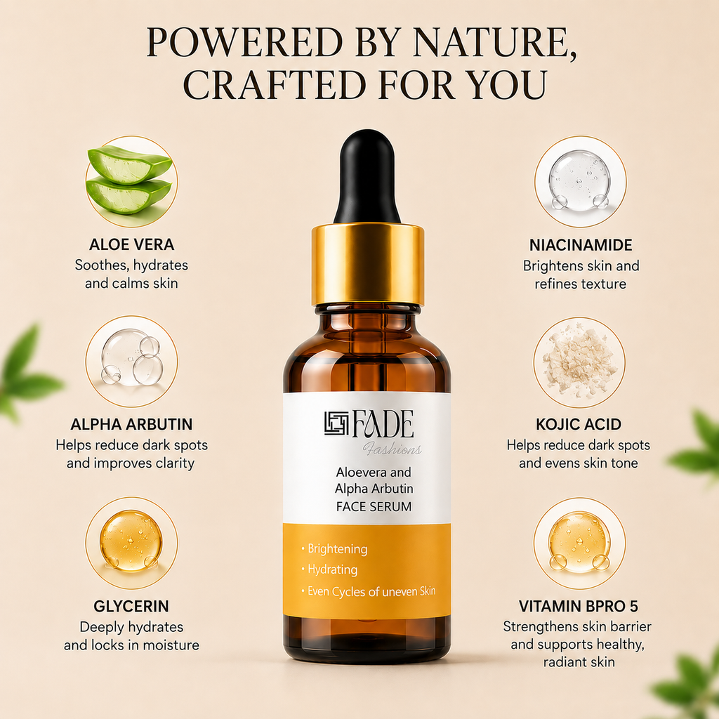 Fade Fashion 15 ml Face Serum with Vitamin C Serum, Niacinamide Serum & Hyaluronic Acid for Glowing Skin, Dark Spot Remover, Acne Marks, Anti Aging, Moisturizing Skincare for Women Men