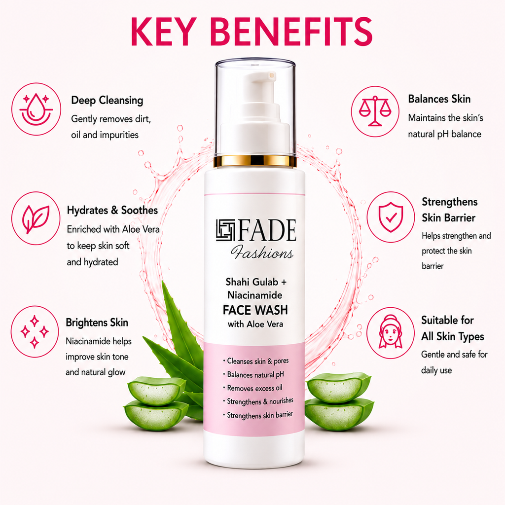 Fade Fashions Niacinamide Face Wash 100ml | Hydrating Cleanser for Deep Cleansing, Oil Control, Brightening & Glowing Skin | Gentle Daily Skincare Face Wash for Women & Men