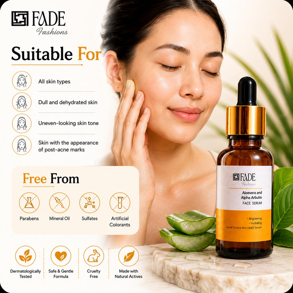 Fade Fashion 30 ml Face Serum with Vitamin C Serum, Niacinamide Serum & Hyaluronic Acid for Glowing Skin, Dark Spot Remover, Acne Marks, Anti Aging, Moisturizing Skincare for Women Men